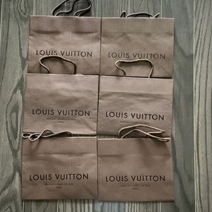 Set of 6 Louis Vuitton shopping bags